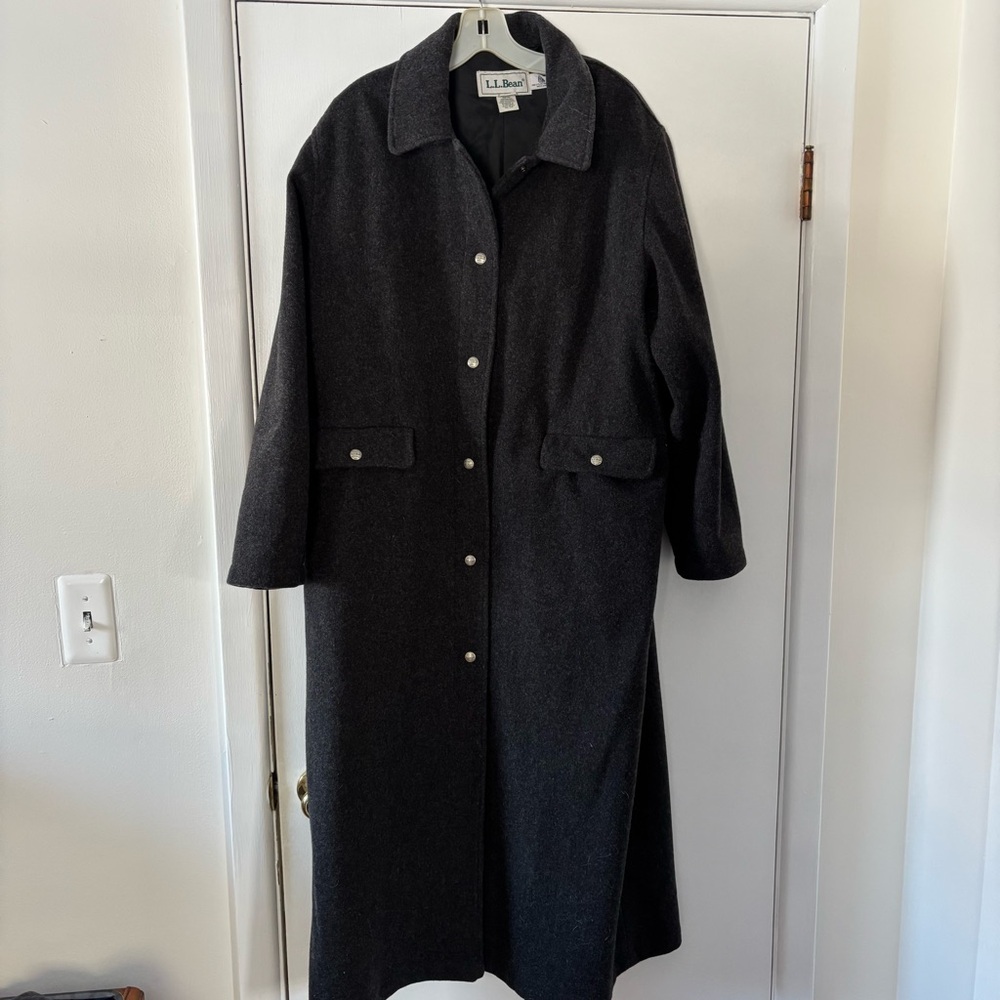 LL Bean women’s full-length wool coat